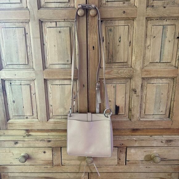 Rebecca Minkoff Small Megan Leather Crossbody Feed‎ Bag Purse Blush Pink Cream - Picture 6 of 16